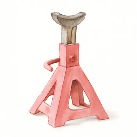 Water color illustrative image of a generic 2 Ton Capacity Underhoist Safety Stand