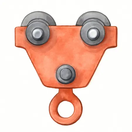 Water color illustrative image of a generic 2 Ton Push Beam Trolley