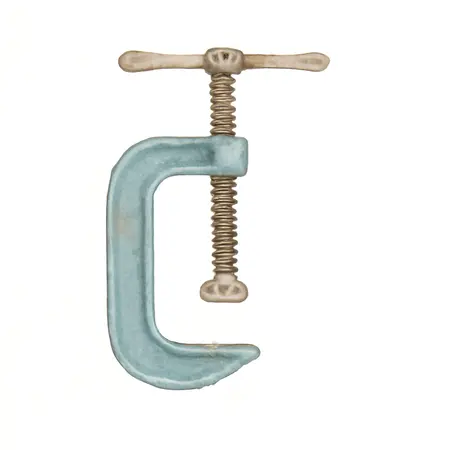 Water color illustrative image of a generic 2 in. C-Clamp