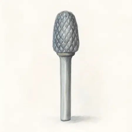 Water color illustrative image of a generic CHIEF 2 in.  Double Cut Genuine Solid Carbide Burrs, 4 Piece