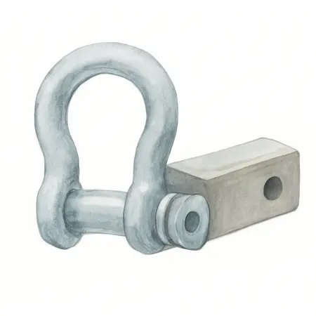 Water color illustrative image of a generic 2 in. Hitch Mounted D-Ring Shackle