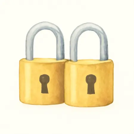 Water color illustrative image of a generic 2 in. Keyed-Alike Padlocks, 2 Pack