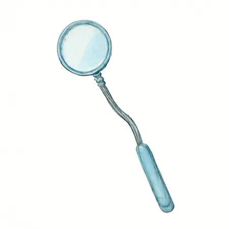 Water color illustrative image of a generic 2 in. Mirror with Flexible Shaft