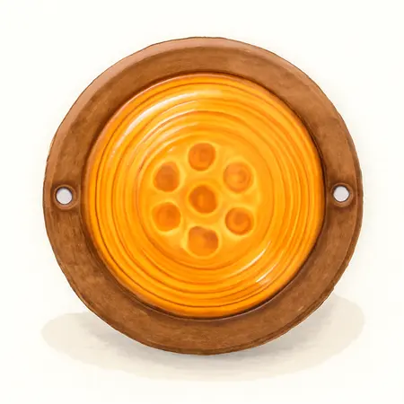 Water color illustrative image of a generic 2 in. Round Amber LED Marker Trailer Tail Light