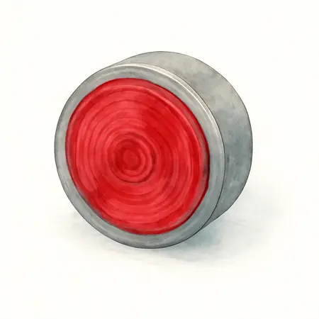 Water color illustrative image of a generic 2 in. Round Red LED Marker Trailer Tail Light
