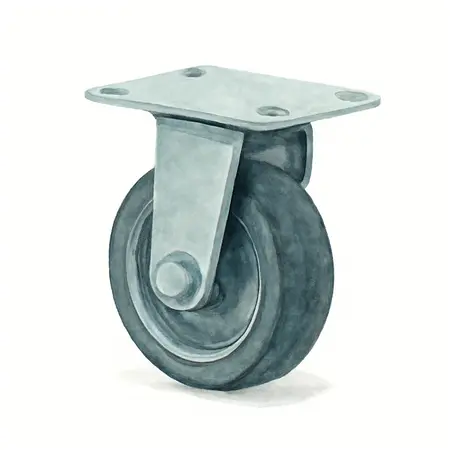 Water color illustrative image of a generic 2 in. Rubber Rigid Caster
