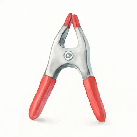 Water color illustrative image of a generic 2 in. Steel Spring Clamp