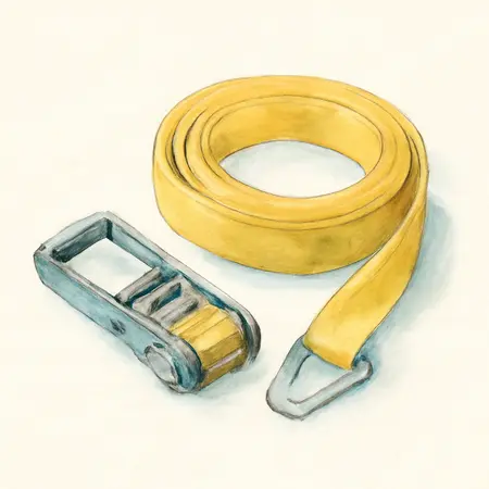 Water color illustrative image of a generic 2 in. x 16 ft. E-track Tie Down Strap
