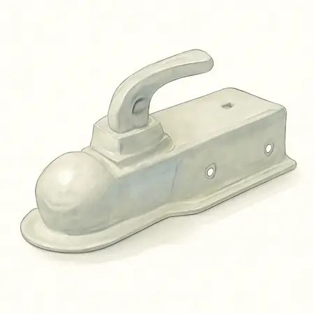 Water color illustrative image of a generic 2 in. x 2-1/2 in. Ball Coupler