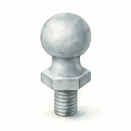 Water color illustrative image of a generic 2 in. x 3/4 in. Steel Ball Hitch
