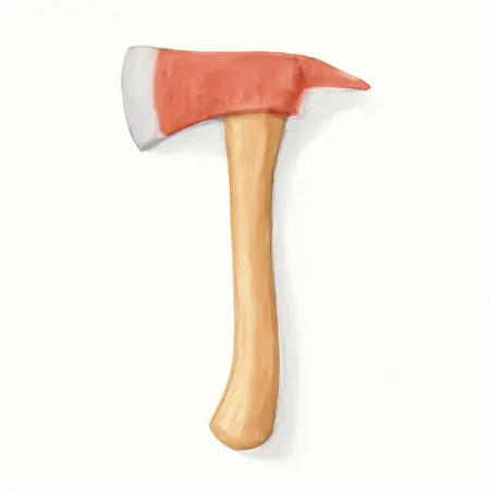 Water color illustrative image of a generic 2 lb. Fireman's Hatchet