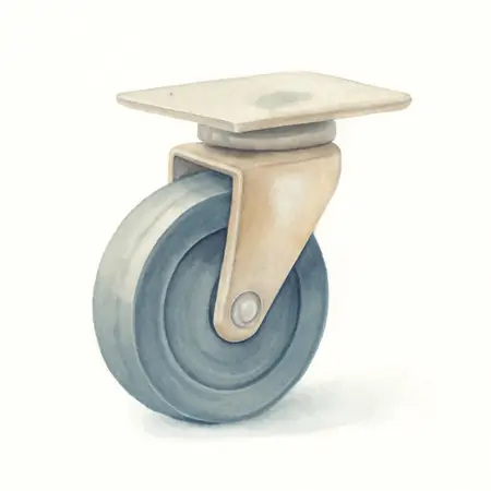 Water color illustrative image of a generic 3-1/2 in. Rubber Swivel Caster