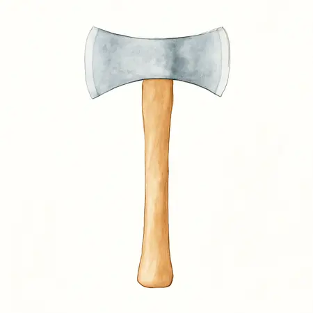 Water color illustrative image of a generic 3-1/2 lb. Fiberglass Double Bit Axe