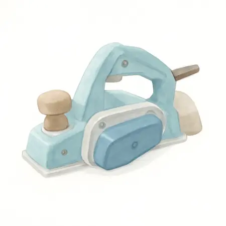 Water color illustrative image of a generic 3-1/4 in. 7.5 Amp Electric Planer With Dust Bag