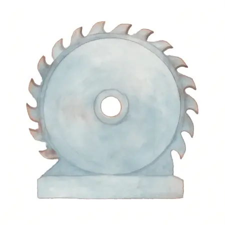 Water color illustrative image of a generic 3-3/8 in. 18T Toe Kick Circular Saw Blade