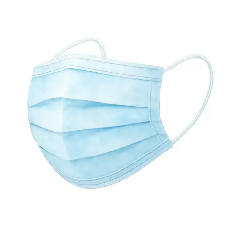 Water color illustrative image of a generic 3-Ply Disposable Face Masks, 10 Pack, Blue