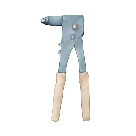 Water color illustrative image of a generic 3-in-1 Riveter Kit