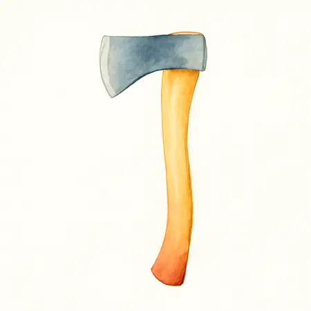 Water color illustrative image of a generic 3.5 lb. Fiberglass Axe