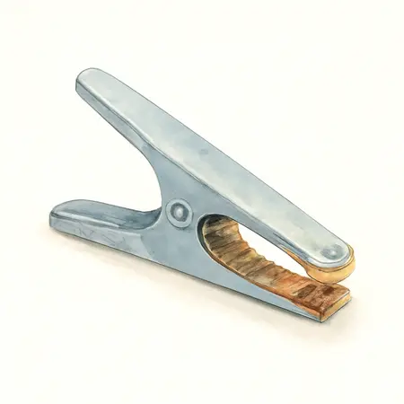 Water color illustrative image of a generic 300 Amp Welding Ground Clamp
