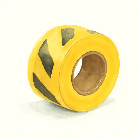 Water color illustrative image of a generic 300 ft. Caution Barricade Tape