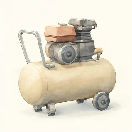 Water color illustrative image of a generic 30 Gallon, 420cc Truck Bed Compressor