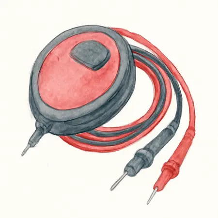 Water color illustrative image of a generic 30 ft. Retractable Test Leads