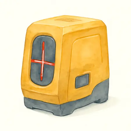 Water color illustrative image of a generic 30 ft. Self-Leveling Cross Line Laser Level