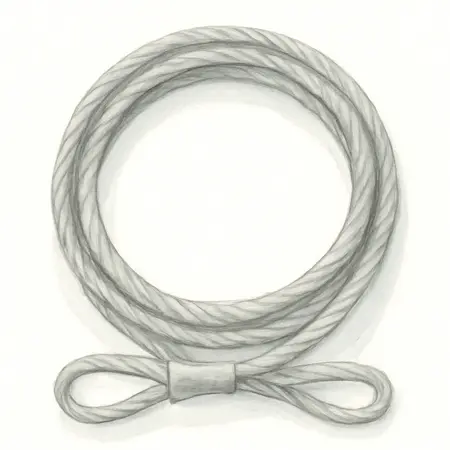 Water color illustrative image of a generic 30 ft. x 3/8 in. Braided Steel Security Cable