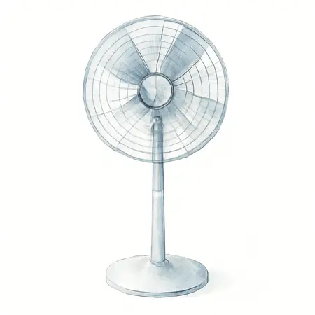 Water color illustrative image of a generic 30 in. Pedestal High Velocity Shop Fan