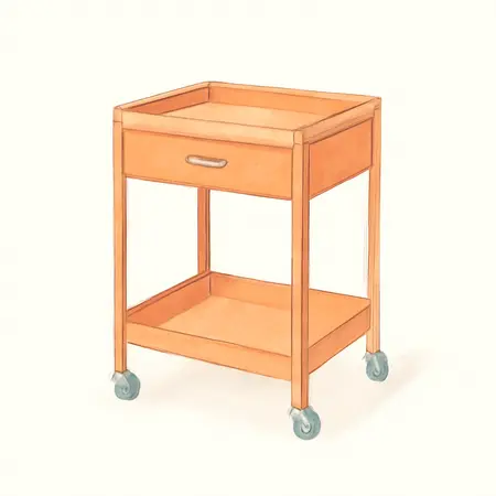 Water color illustrative image of a generic 30 in., 1-Drawer Service Cart, Orange