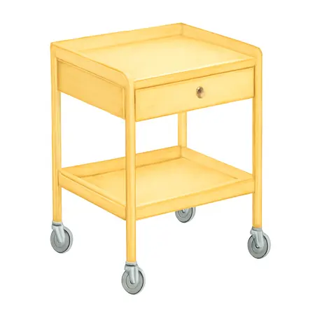 Water color illustrative image of a generic 30 in., 1-Drawer Service Cart, Yellow