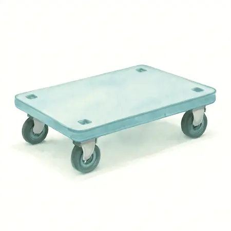 Water color illustrative image of a generic 30 in. x 18 in. 1000 lb. Capacity Polypropylene Dolly