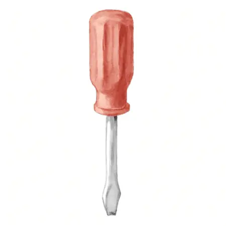 Water color illustrative image of a generic 3/16 in. x 3 in. Slotted Screwdriver