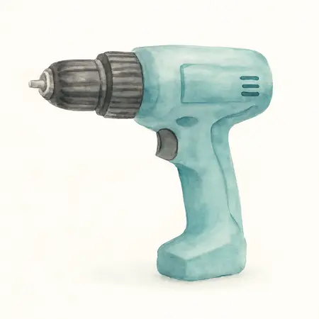 Water color illustrative image of a generic 3.2 Amp 3/8 in. Variable Speed Drill