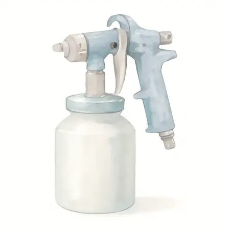 Water color illustrative image of a generic 32 Oz. Siphon Feed Spray Gun