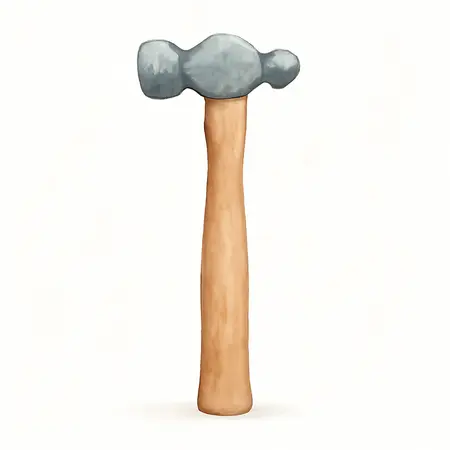 Water color illustrative image of a generic 32 oz. Ball Peen Hammer