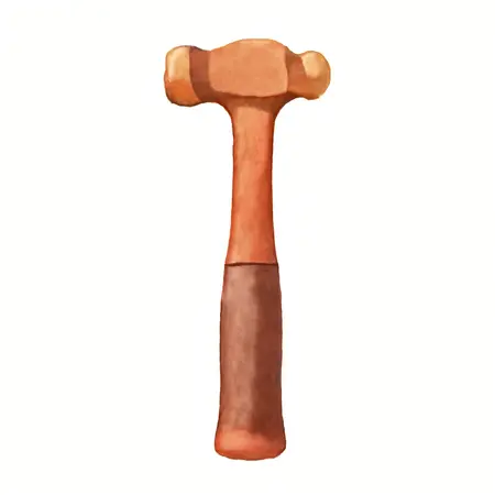 Water color illustrative image of a generic 32 oz. Ball Peen Dead Blow Hammer