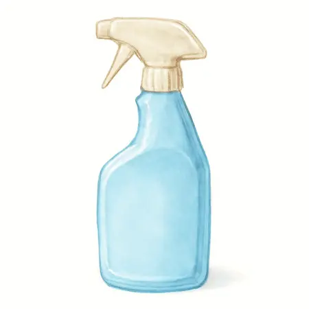 Water color illustrative image of a generic 32 oz. Cleaner Degreaser Spray