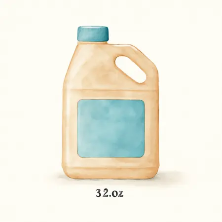 Water color illustrative image of a generic 32 oz. Hydraulic Jack Oil
