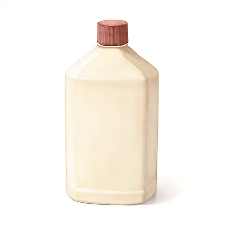 Water color illustrative image of a generic 32 oz. Mirror Glaze Pro Speed Compound