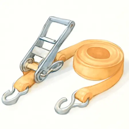 Water color illustrative image of a generic 3300 lb. Capacity 2 in. x 27 ft. Ratcheting Tie Down