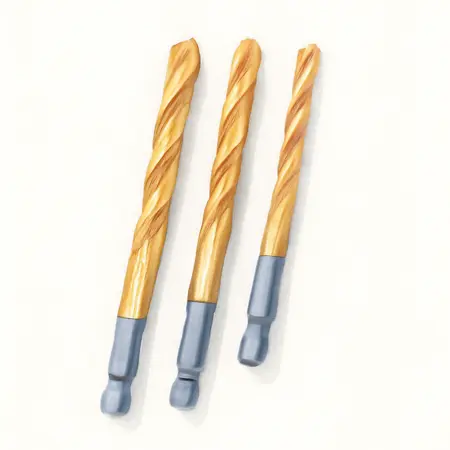 Water color illustrative image of a generic 3/32 in. Impact Rated Hex Shank Titanium Drill Bit Set, 3 Piece