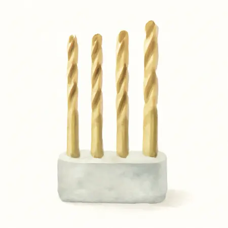 Water color illustrative image of a generic 3/32 in. Titanium Drill Bit Set, 4 Piece