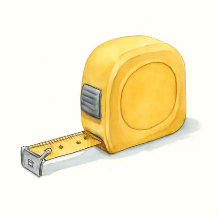 Water color illustrative image of a generic 33 ft. x 1 in. QuikFind Tape Measure