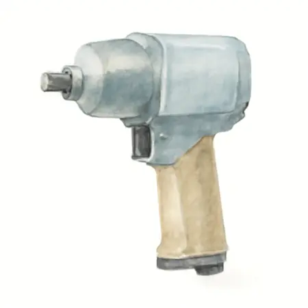 Water color illustrative image of a generic 3/4 in. Air Impact Wrench