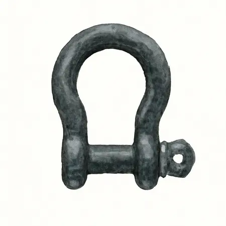 Water color illustrative image of a generic 3/4 in. D-Ring Shackle, Black