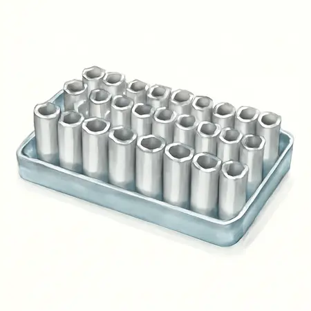 Water color illustrative image of a generic 3/4 in. Drive Metric Jumbo Socket Set, 20 Piece