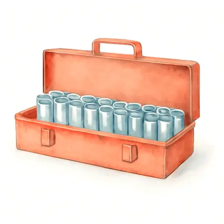 Water color illustrative image of a generic 3/4 in. Drive SAE Jumbo Socket Set, 20 Piece