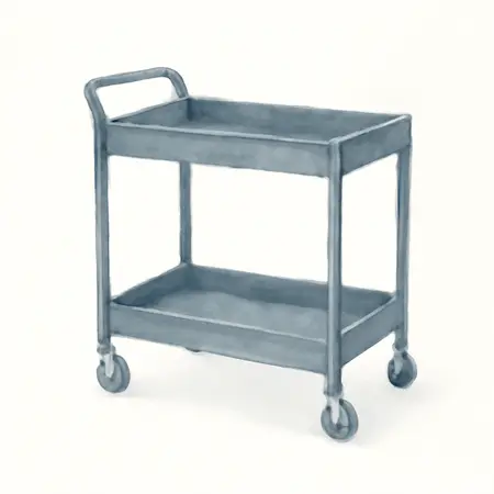 Water color illustrative image of a generic U.S. GENERAL 34 in. Full Bank Service Cart, Black
