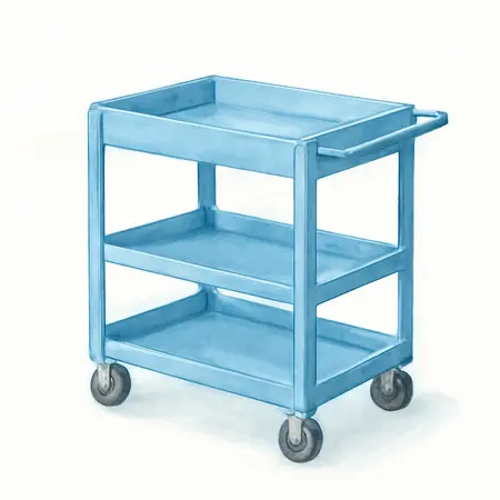 Water color illustrative image of a generic U.S. GENERAL 34 in. Full Bank Service Cart, Blue